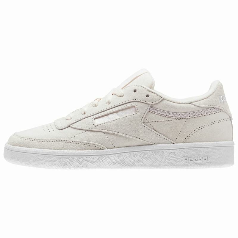 Tenisi Reebok Club C 85 Trim Nubuck Dama Roz Romania VO5281VN